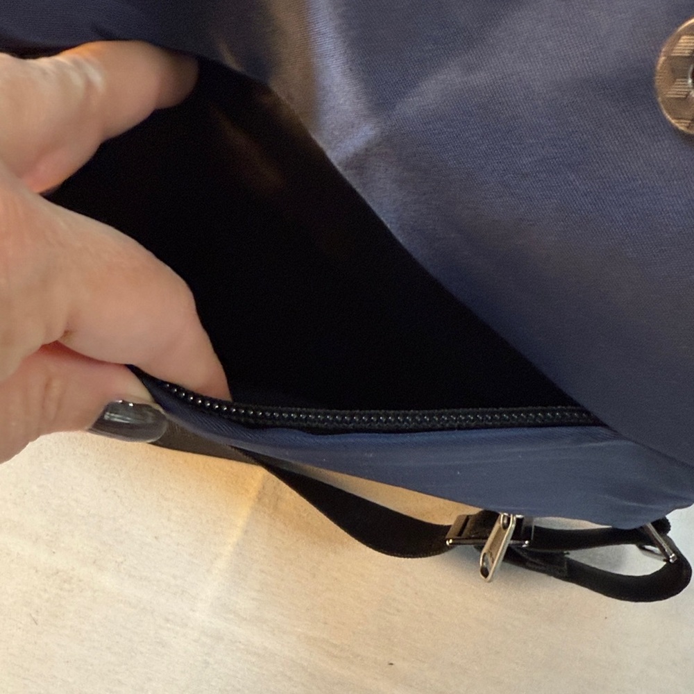 Wander Plus Anti-Theft Slim Travel Navy Blue Crossbody Sling Bag - Picture 7 of 16